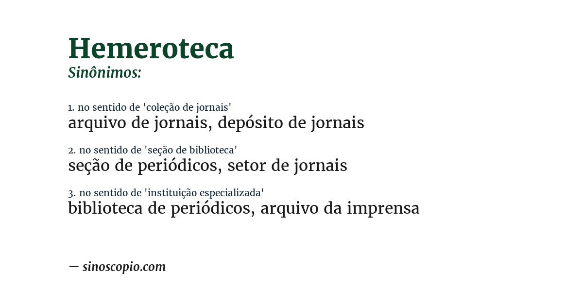 Sinônimo de hemeroteca
