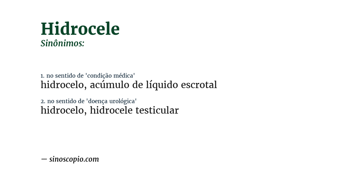 Sinônimo de hidrocele