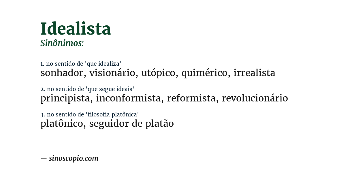 Sinônimo de idealista