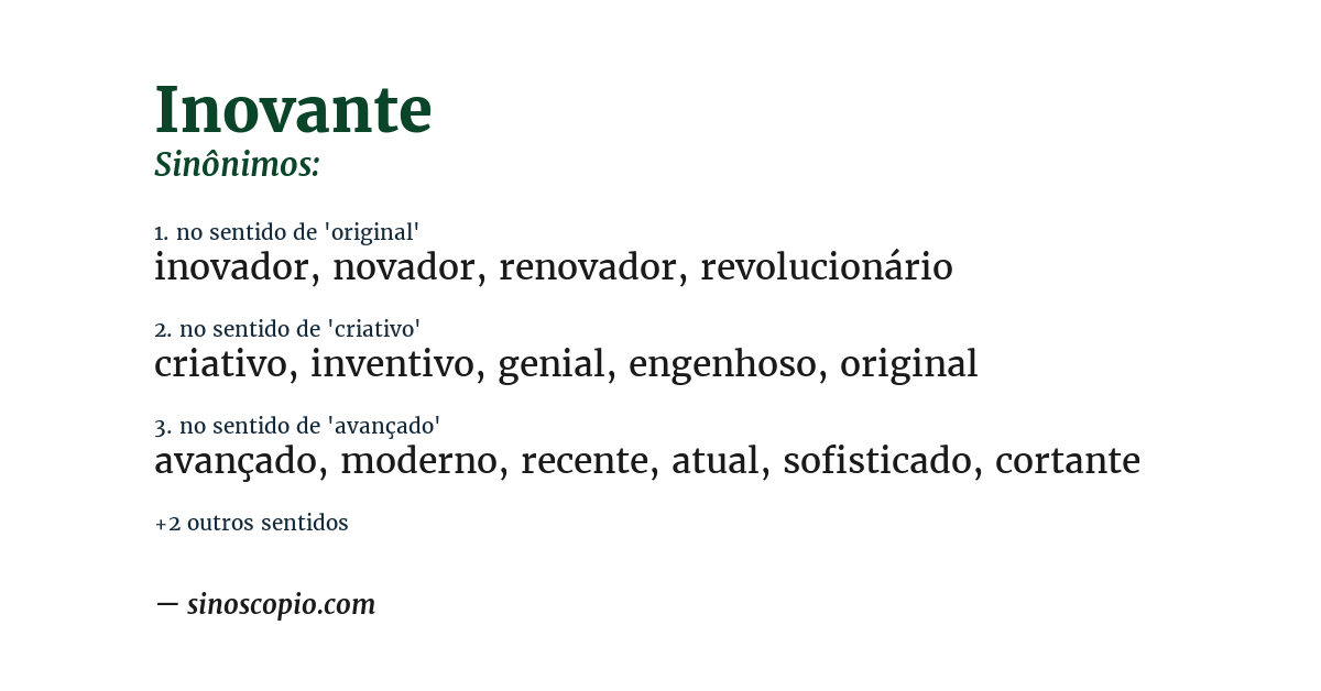 Sinônimo de inovante