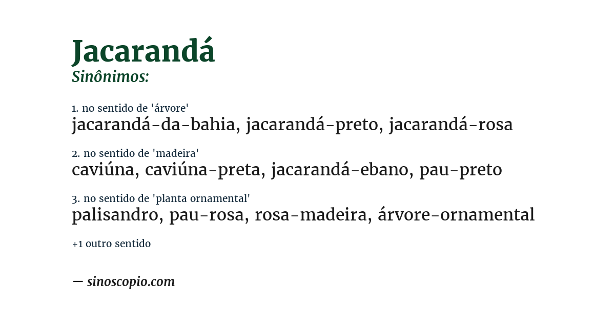 Sinônimo de jacarandá