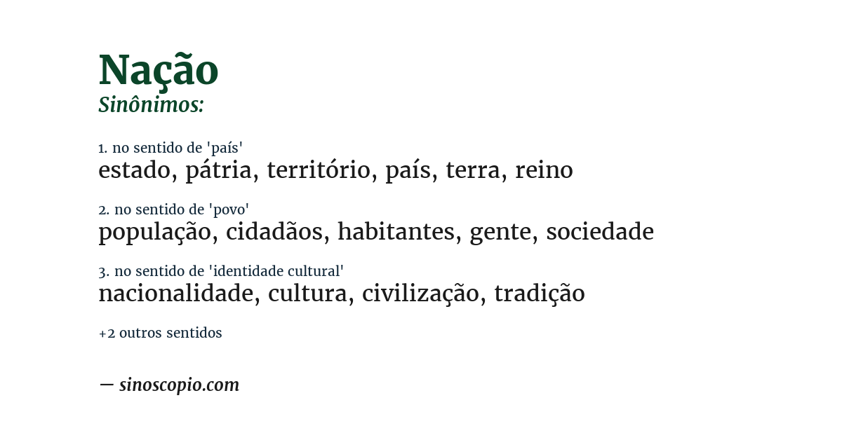 Sinônimo de nação