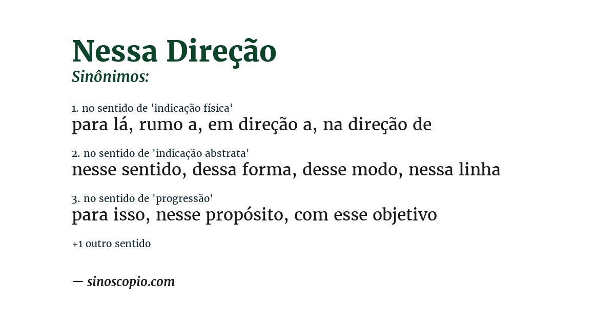 Sinônimo de nessa direção