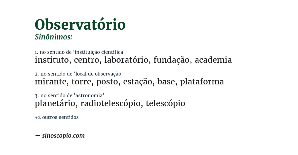 Sinônimo de observatório
