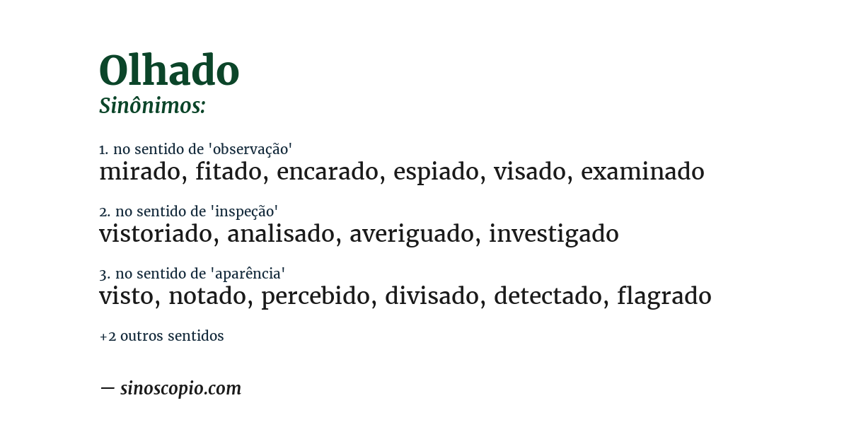 Sinônimo de olhado