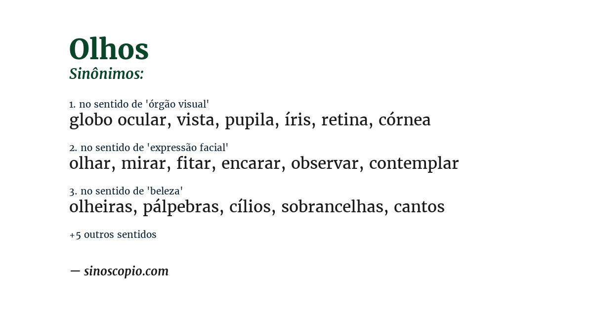 Sinônimo de olhos