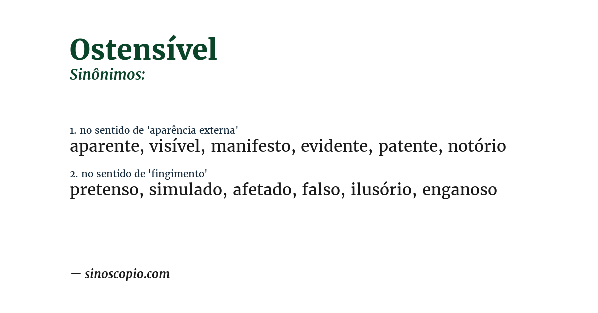 Sinônimo de ostensível