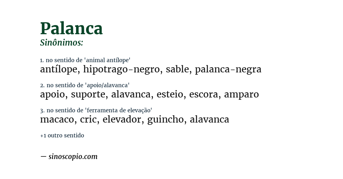 Sinônimo de palanca