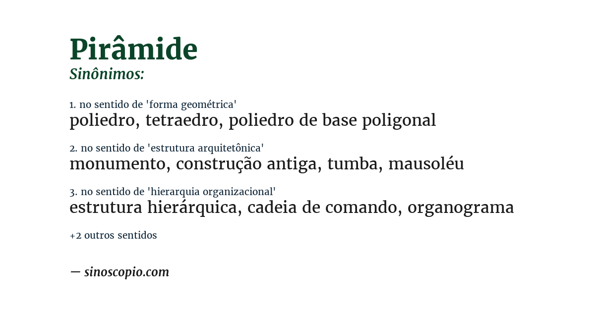 Sinônimo de pirâmide