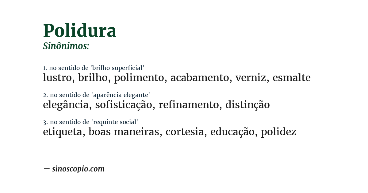 Sinônimo de polidura