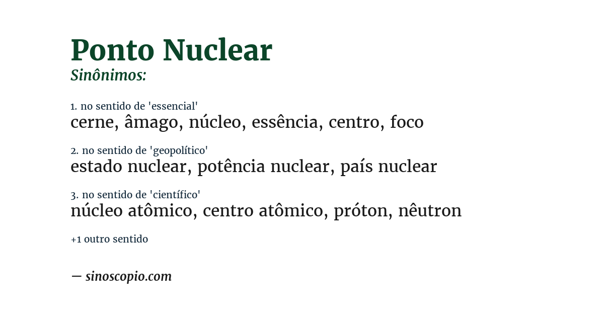 Sinônimo de ponto nuclear
