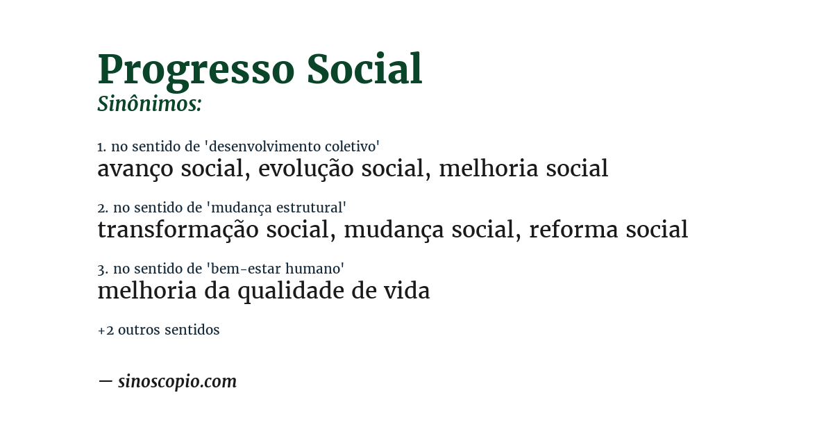 Sinônimo de progresso social