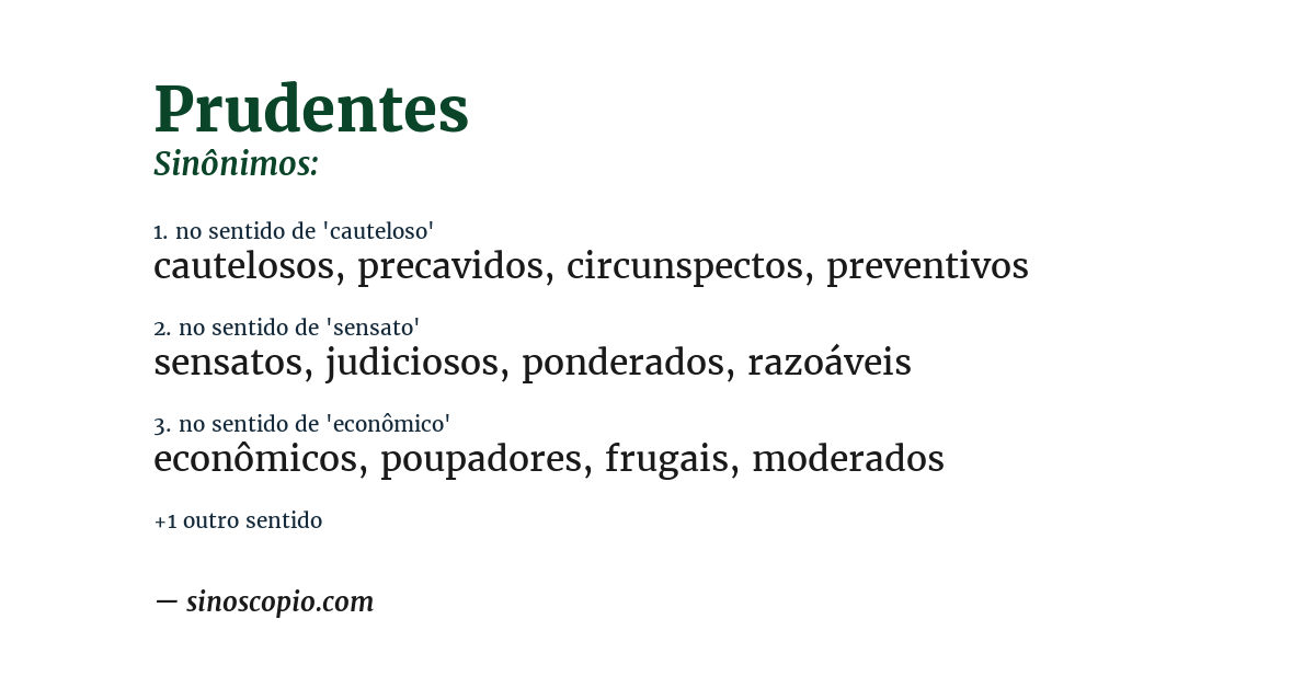 Sinônimo de prudentes