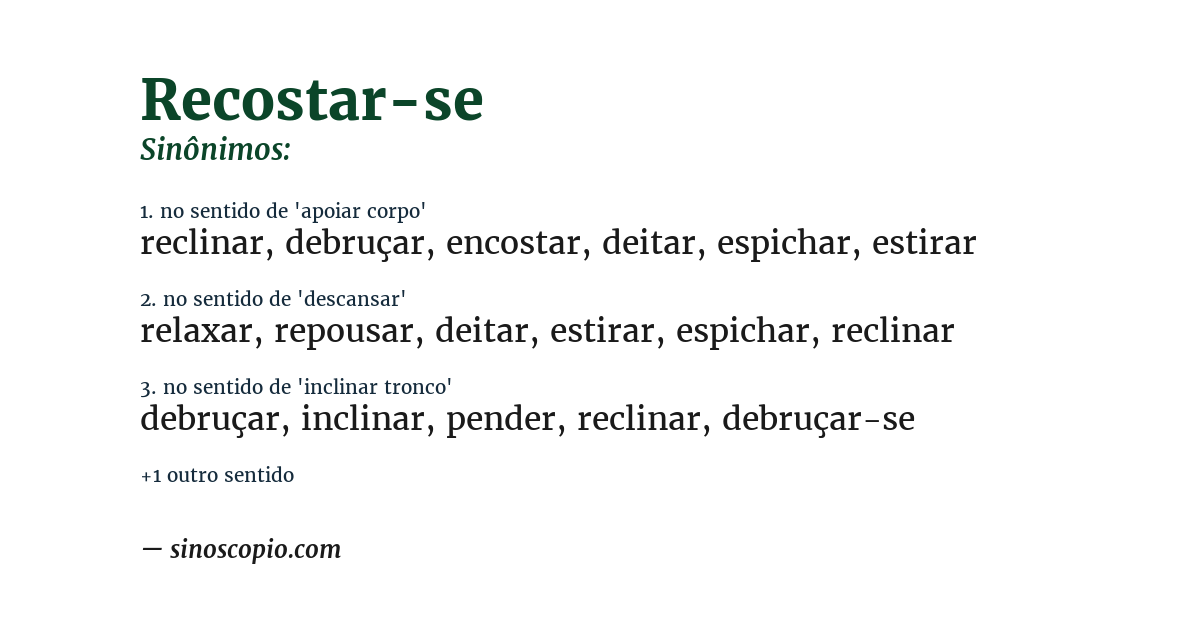 Sinônimo de recostar-se