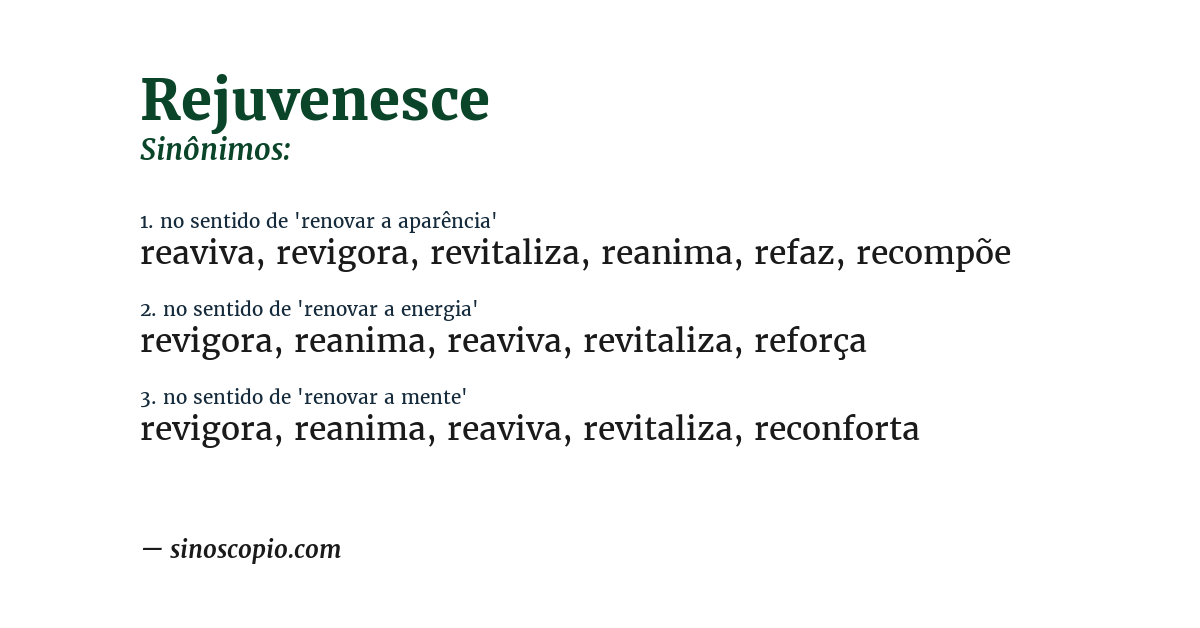Sinônimo de rejuvenesce
