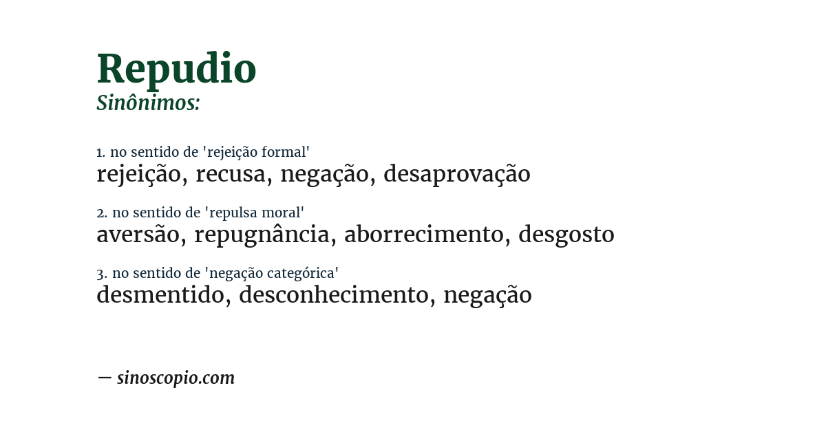 Sinônimo de repudio
