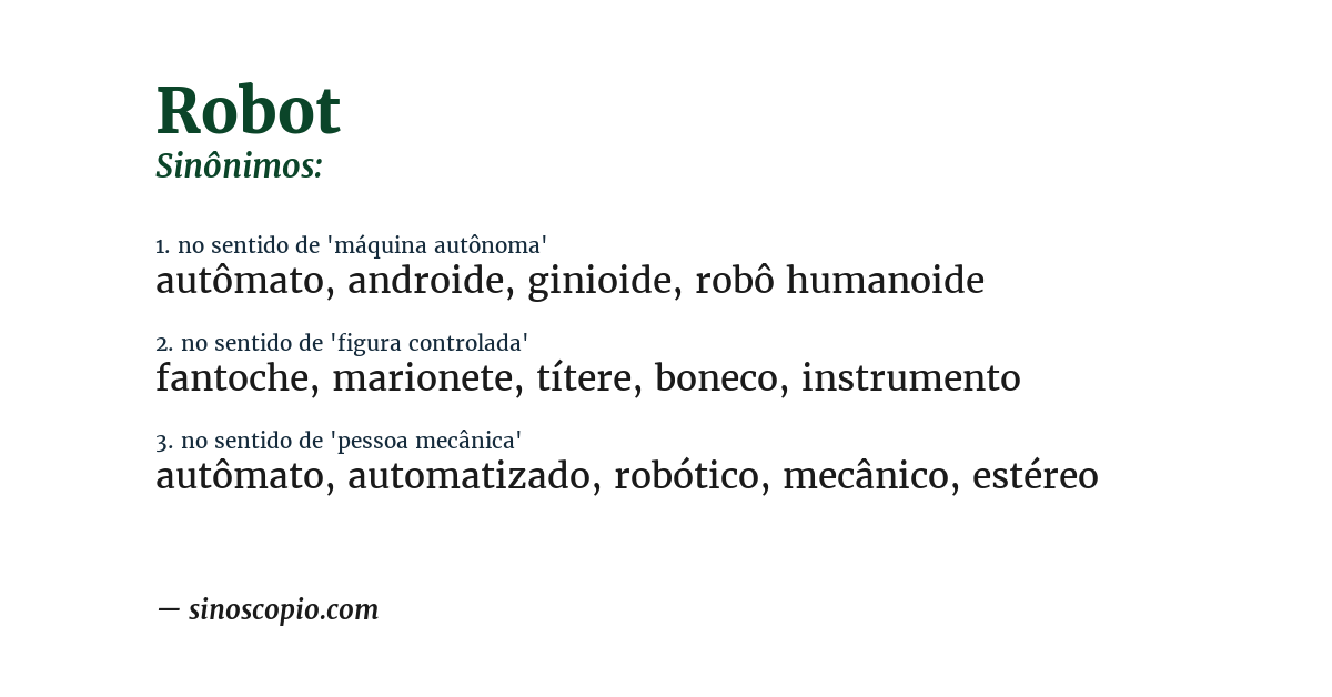 Sinônimo de robot