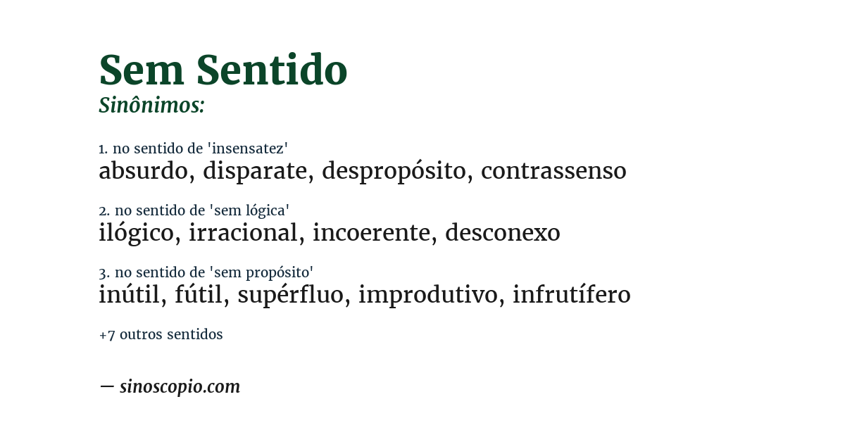 Sinônimo de sem sentido