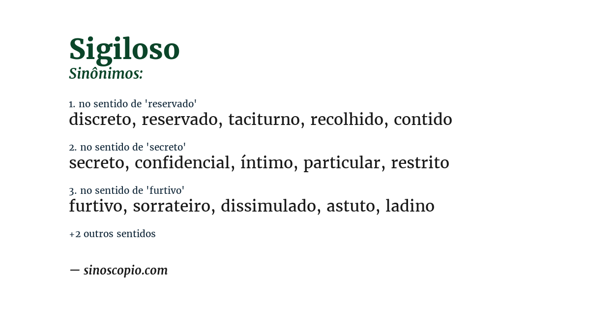 Sinônimo de sigiloso