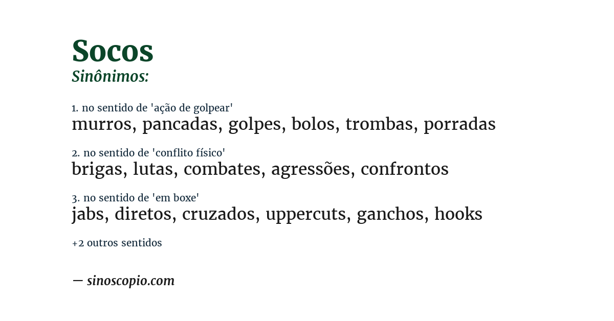 Sinônimo de socos