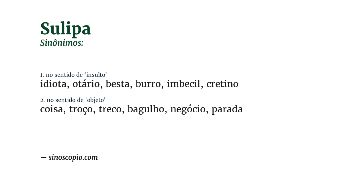 Sinônimo de sulipa