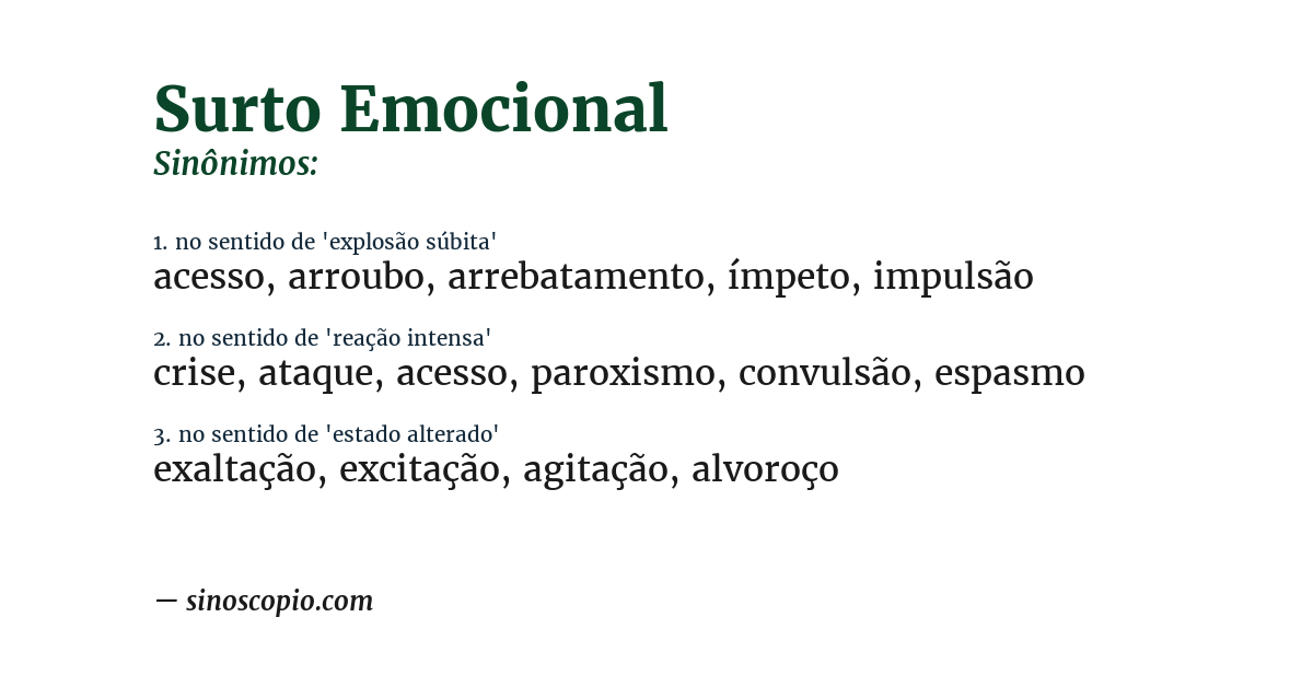 Sinônimo de surto emocional