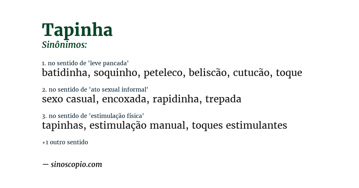 Sinônimo de tapinha