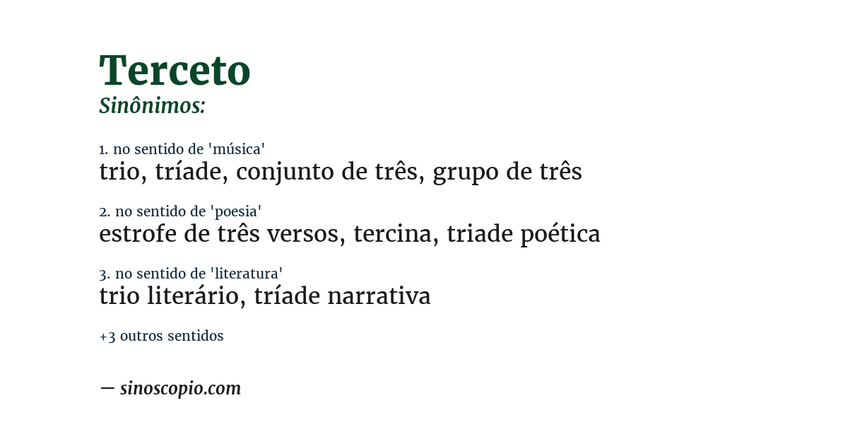 Sinônimo de terceto