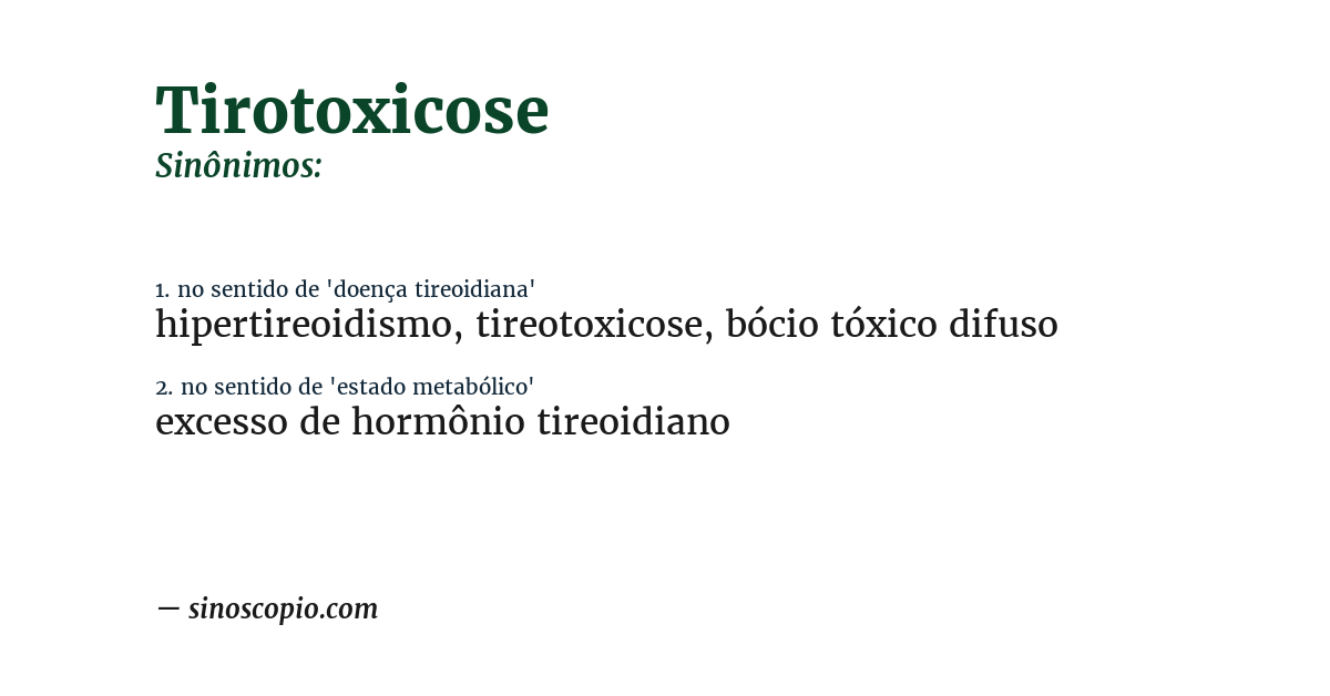 Sinônimo de tirotoxicose