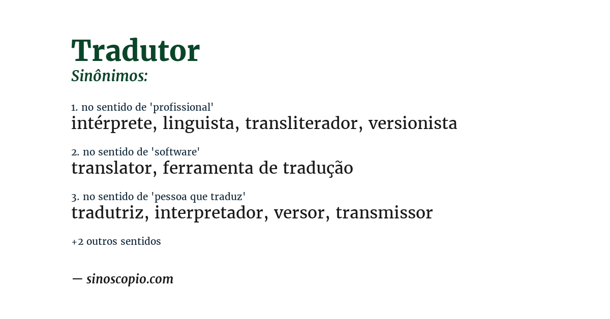 Sinônimo de tradutor
