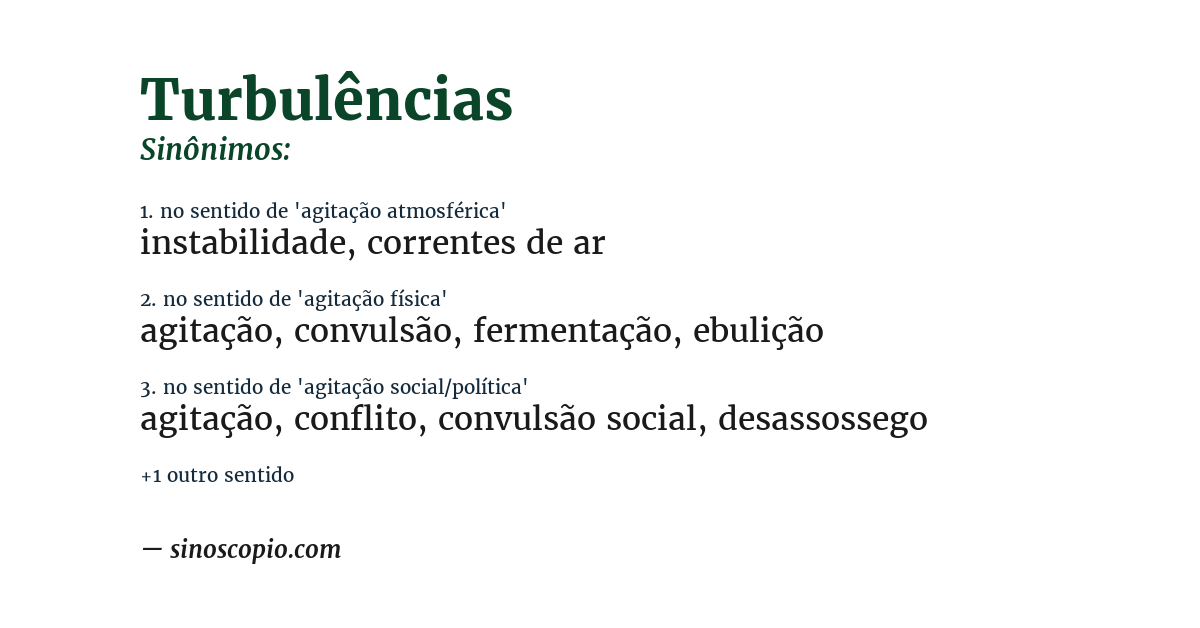 Sinônimo de turbulências