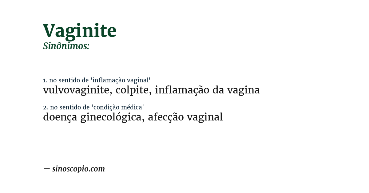 Sinônimo de vaginite
