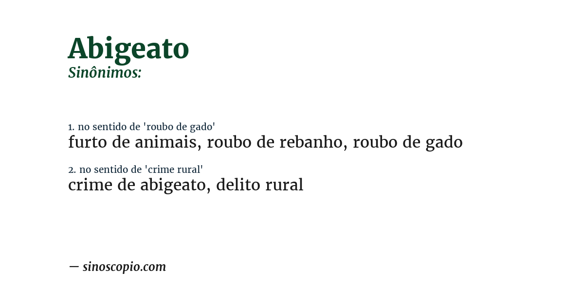 Sinônimo de abigeato