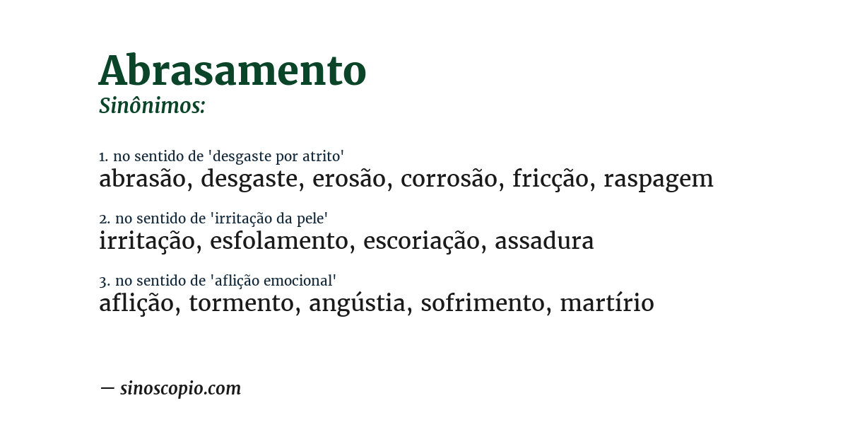 Sinônimo de abrasamento