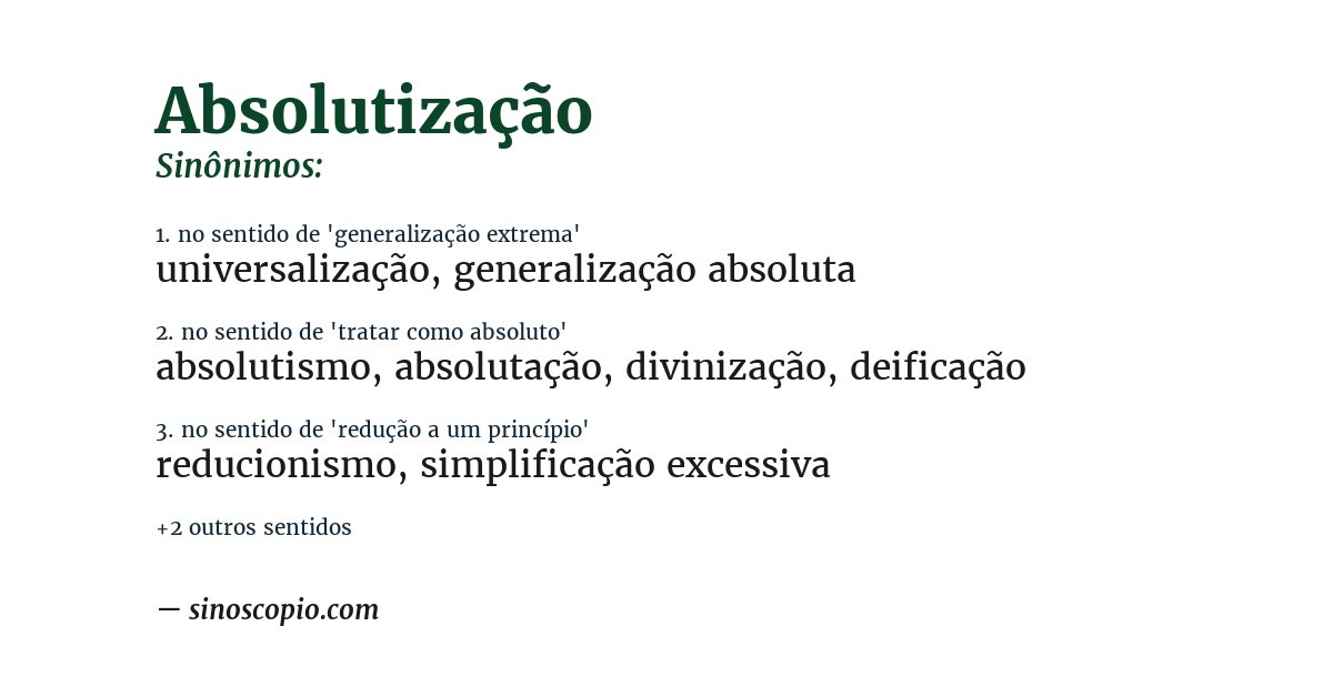 Sinônimo de absolutização