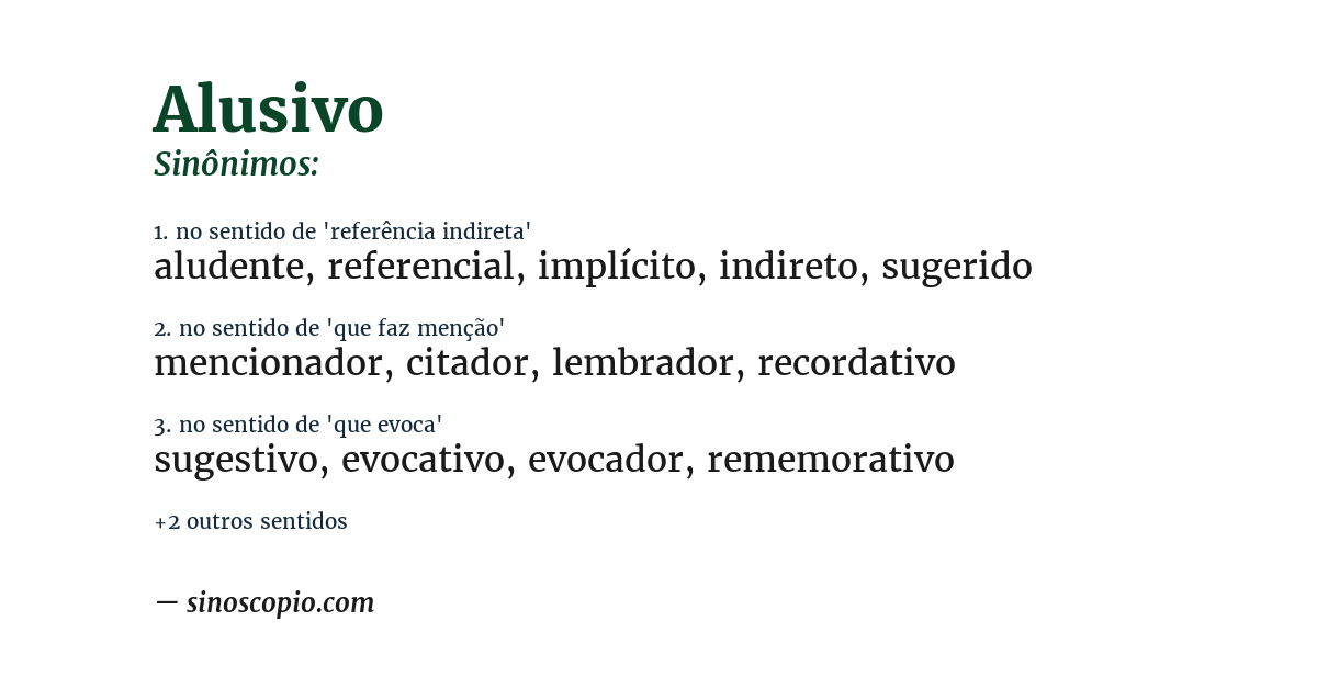 Sinônimo de alusivo