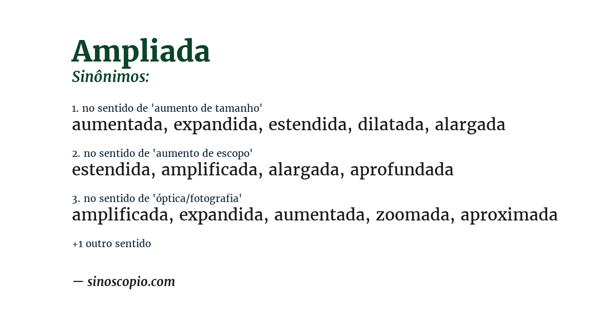 Sinônimo de ampliada