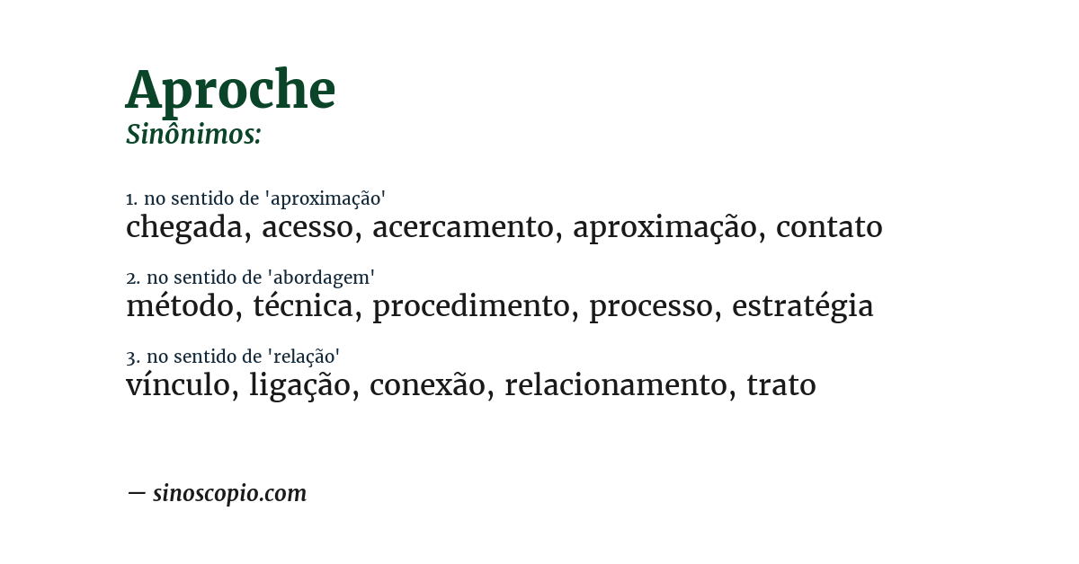 Sinônimo de aproche