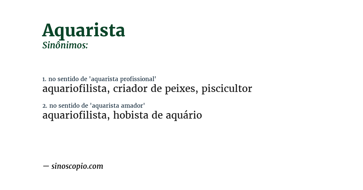 Sinônimo de aquarista