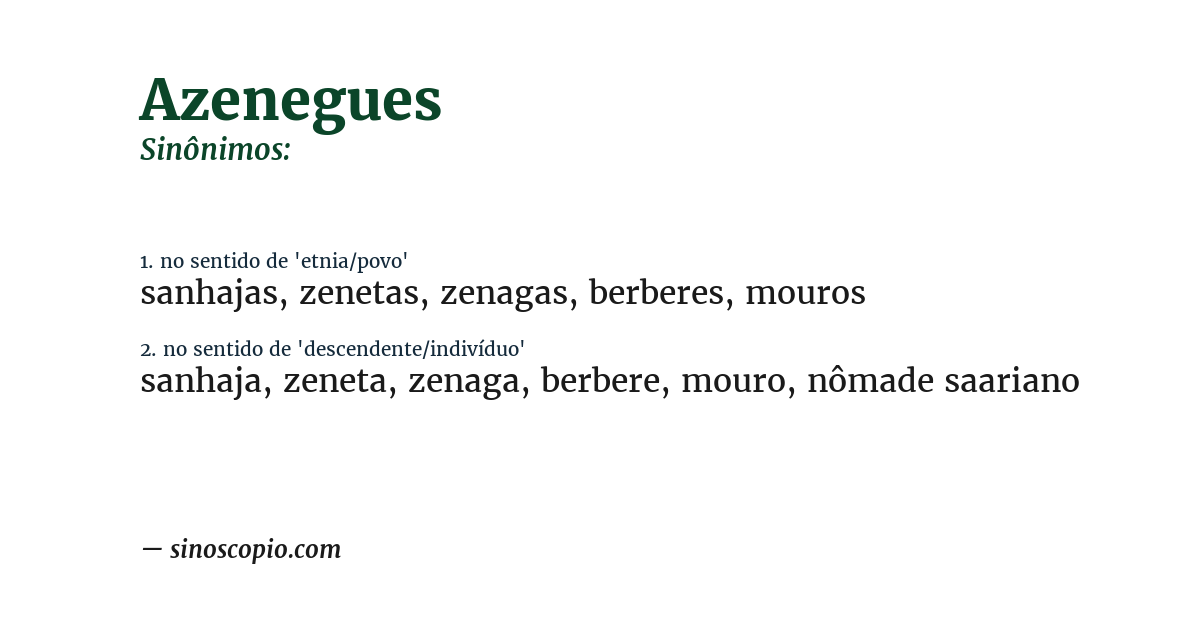 Sinônimo de azenegues