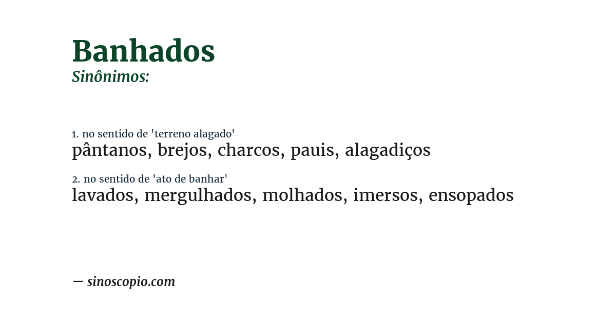Sinônimo de banhados