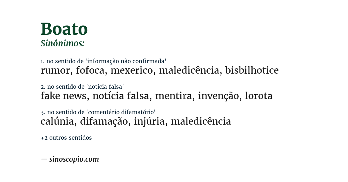Sinônimo de boato