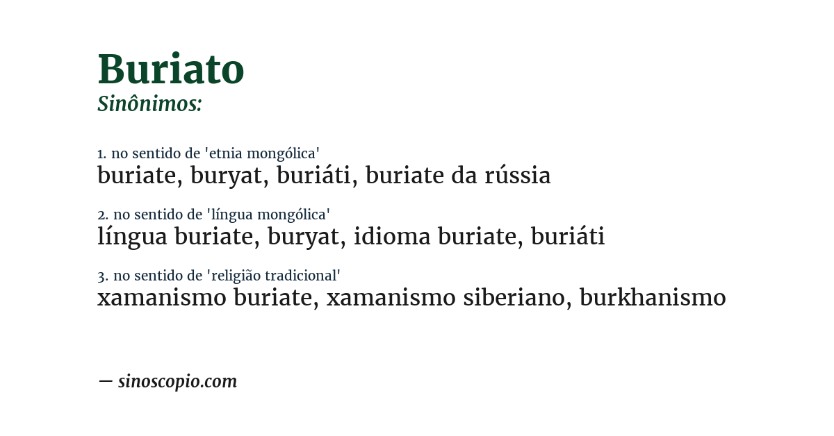 Sinônimo de buriato