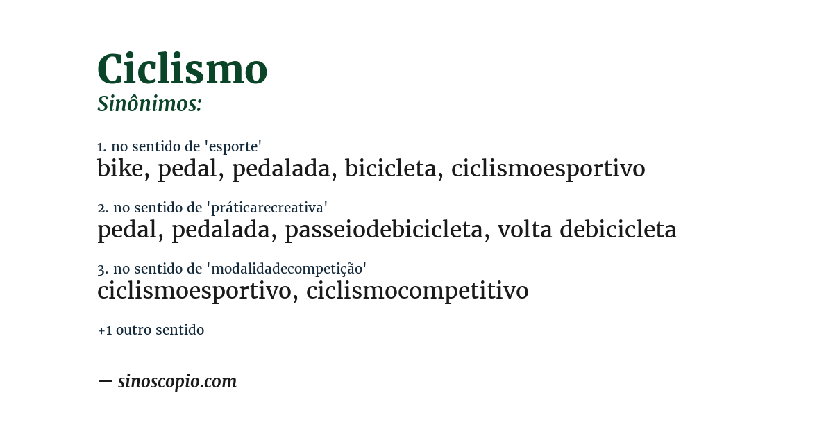Sinônimo de ciclismo