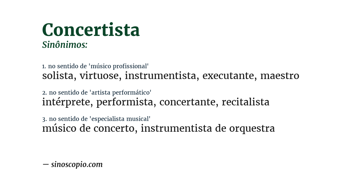 Sinônimo de concertista