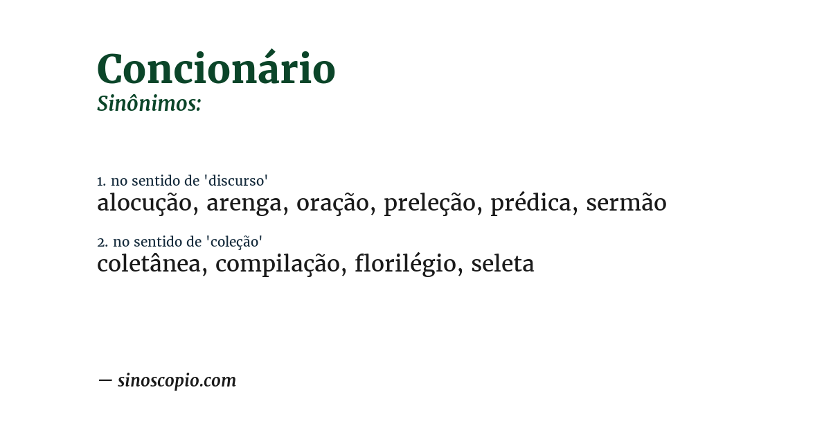 Sinônimo de concionário