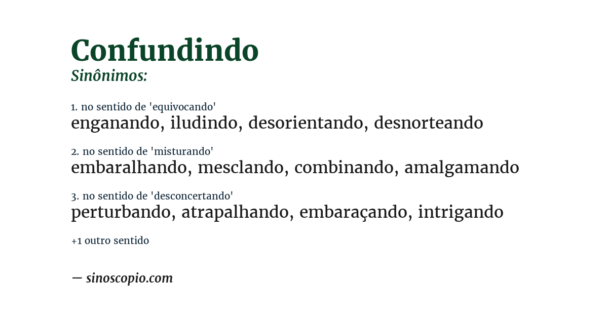 Sinônimo de confundindo