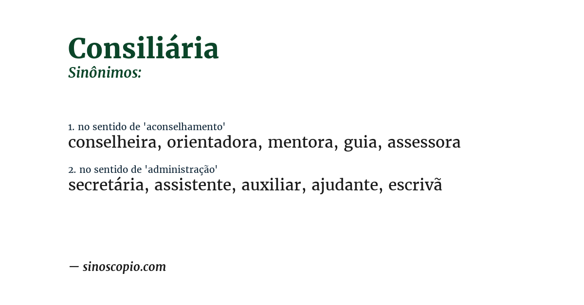 Sinônimo de consiliária