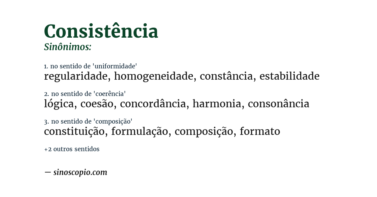 Sinônimo de consistência