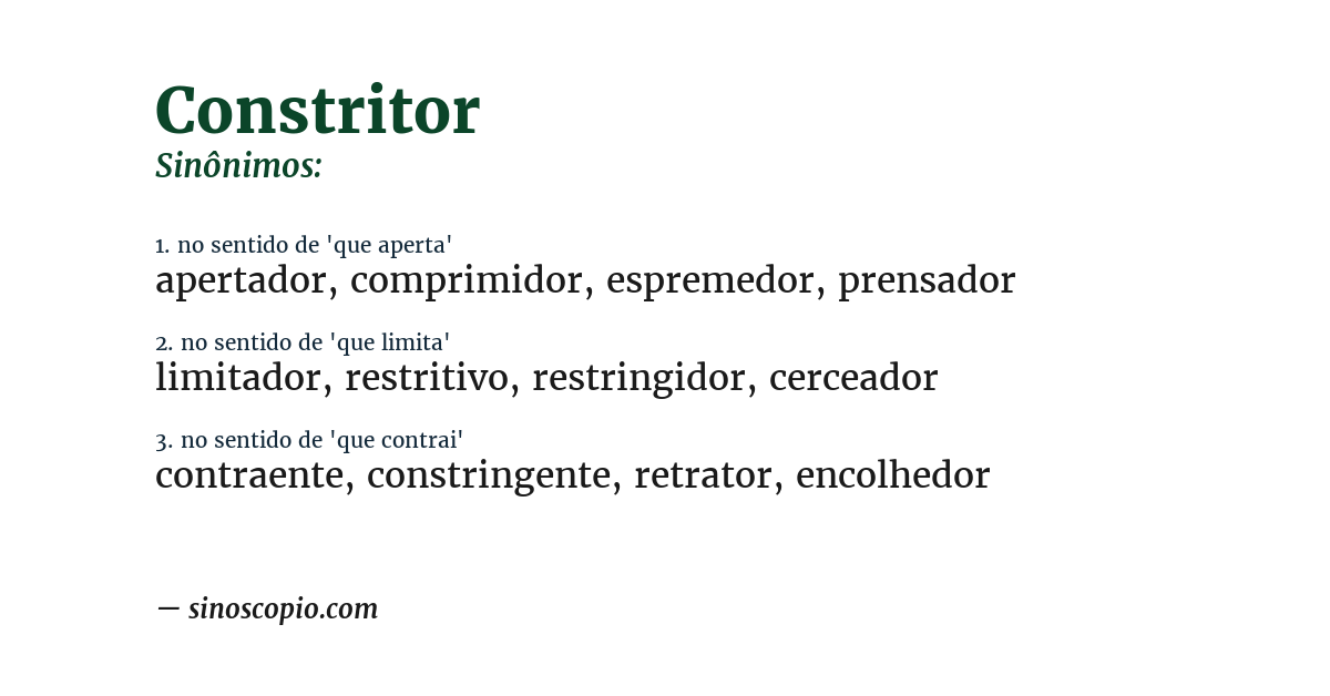 Sinônimo de constritor